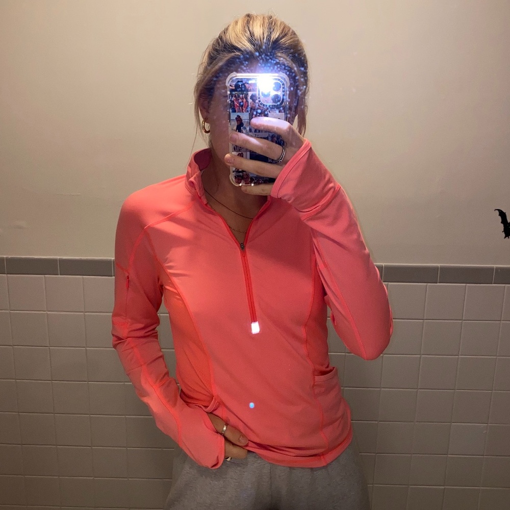 Pink athletic quarter-zip